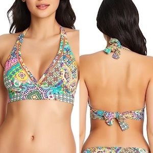 Bleu Rod Beattie Seriously Sunny Halter Top & Hipster Bikini Bottom 2pc Size 12